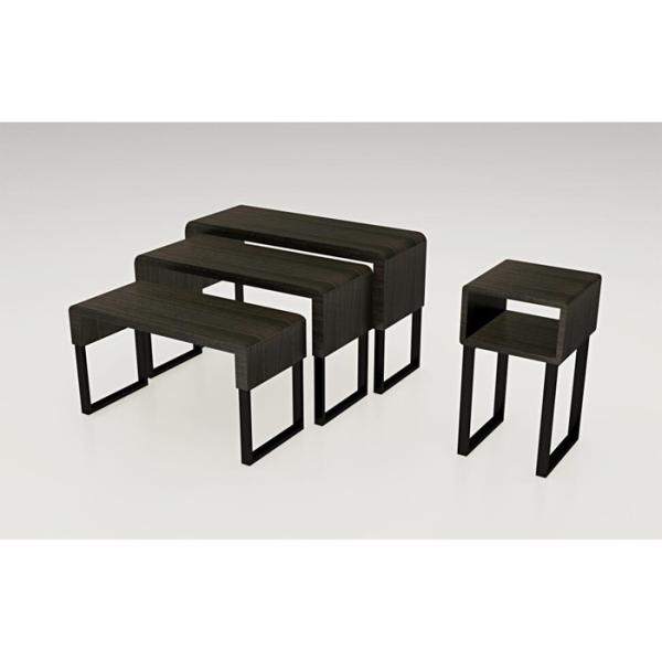 Black Recyclable Nesting Display Tables Easy Assembly Floor Standing For