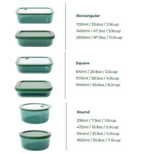 Modern and Stylish Teal Color Glass Container Made of High Borosilicate Glass