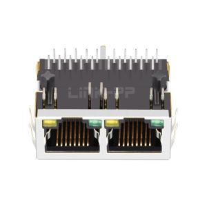 LPJG26945AENL 1x2 Port RJ45 Ethernet MagJack 1000 Base-T Tab Down Green/Yellow