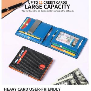 2023 Edition GENUINE LEATHER Bifold Wallet Custom Front Pocket Card Holder for