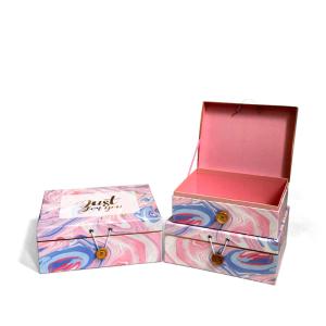 Colorful Packaging Gift Set Box With Magnetic Lid And Button Hook For Perfume