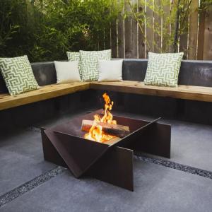 Detachable Corten Steel Wood Burning Fire Pit Table Portable 510mm