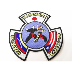 Karate Uniform Embroidered Badge Patches Heat Press Backing Round Shape