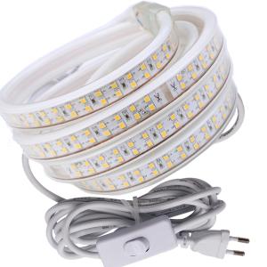 180Led/m Led Strip AC220V 2835SMD Double Row White/Warm White waterproof Led