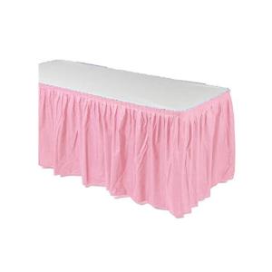 Custom Disposable Plastic Table Skirts , Ruffled Rectangle Table Skirt