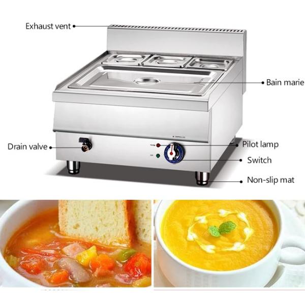 4 Pan 240V 5KW Commercial Kitchen Cooking Equipment