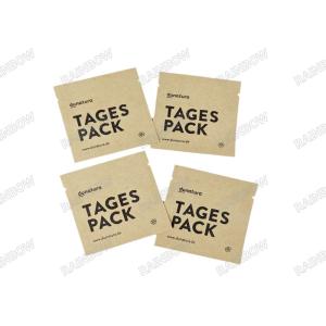 China Kraft Paper Three Side Sealed Sachet Biodegradable Pouch for Tablet Pill on sale