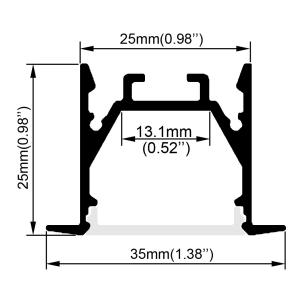 Embedded Recessed Led Profiles OEM For Wall Floor Hanging Cabinet