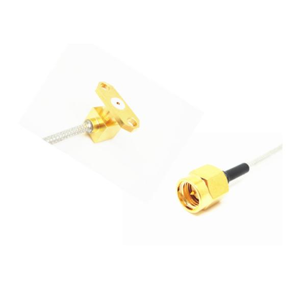 50ohm SMA Male RF Cable Assemblies Au Plated Custom RF Cable Assembly