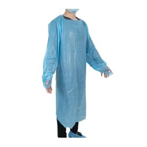 Protective Disposable CPE Waterproof Isolation Gown for Hospital with Thumb Loop