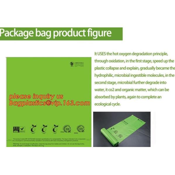 100% biodegradable disposable compostable garbage bag, biodegradable kitchen bin