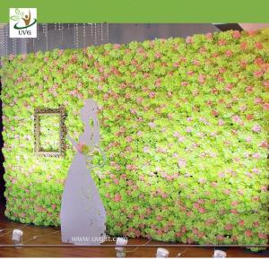 China UVG artificial rose and hydrangea flower wall for wedding stage backdrop decoration and luxury floral design on sale