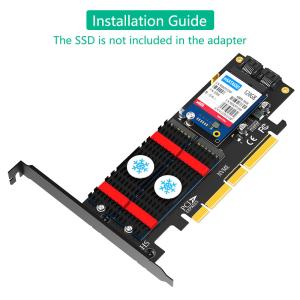 3 In 1 Msata And M.2 NGFF NVME SATA SSD To PCI-E 4X And SATA3 Adapter