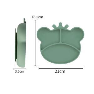 Newborn Silicone Suction Plate Set Bear Shape Feeding Baby Set With Spoon