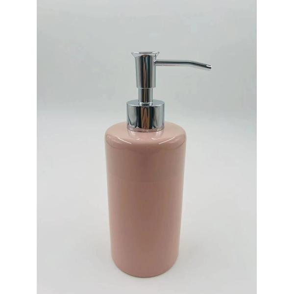 Ceramic Bathroom Accessories Sets Round Shape Pink Color Soap Dish For Bathroom