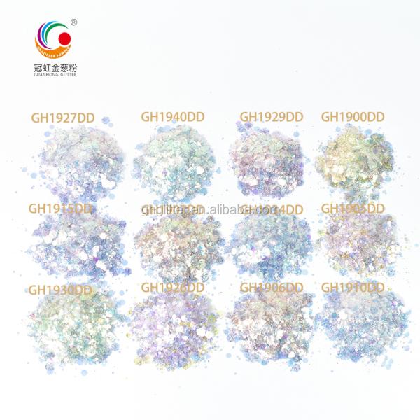 Hexagonal Polyester Chunky Glitter Mix Powder By The Pound Japanese Style Sequin For Body Face