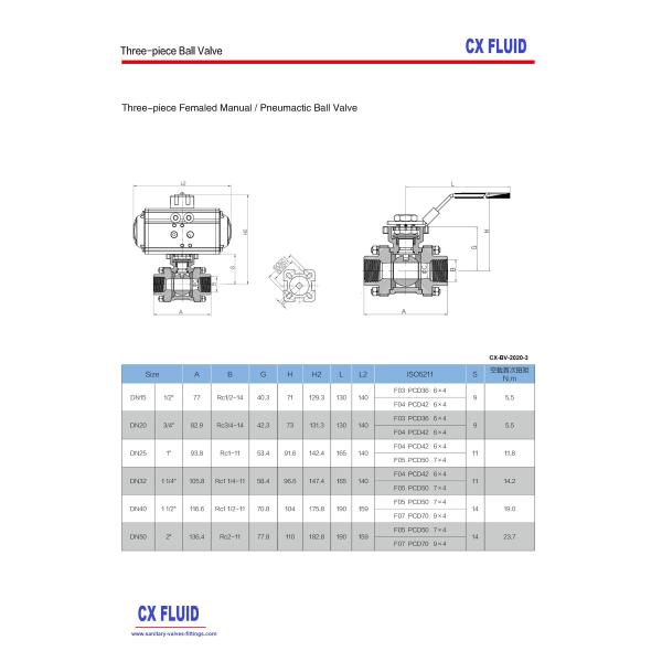 Manual Type Clamp Ball Valve , Sanitary 3pc Ball Valve