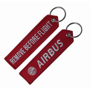 Polyester Thread Embroidered Fabric Keychain Washable Eco Friendly