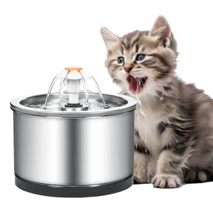 China Pet Water Fountain 2.5L Volume Stainless Steel Material No Time Setting Nozzles Included on sale