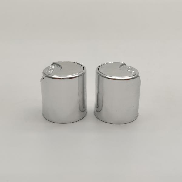 Screw 20mm Plastic Bottles Disc Top Caps Shiny Silver