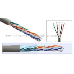 Cheap 1000ft Solid BC/CCA Cat6 FTP Cable 0.58mm Copper Pass Fluke 300 m/roll Grey for sale