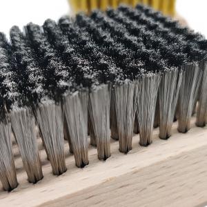 China Wooden Base stainless steel wire brush 11cm Carbon Wire Beech on sale