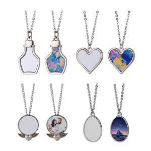 Oval Shape Sublimation Photo Necklace With Aluminum Insert Custom Photo Printing