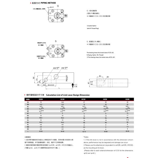 High Power Pneumatic Link Clamp High Force Space - Saving Clamp Cylinder