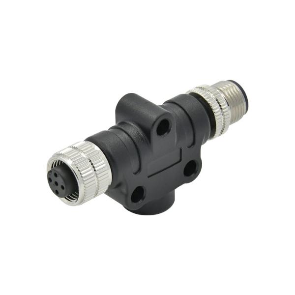 Quality IP68 T Type M12 Waterproof Connector Combined A Code 5Pin Male To Female wholesale