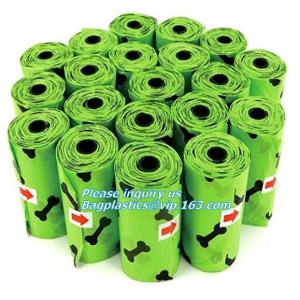 Customized Compostable Green Dog Poop Bag, biodegradable and compostable zero