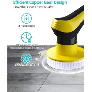 Cordless Electric Spin Scrubber Adjustable Extension Handle