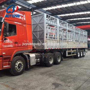 Air / Mechanical Suspension Animal Transport Fence Trailers For Livestock