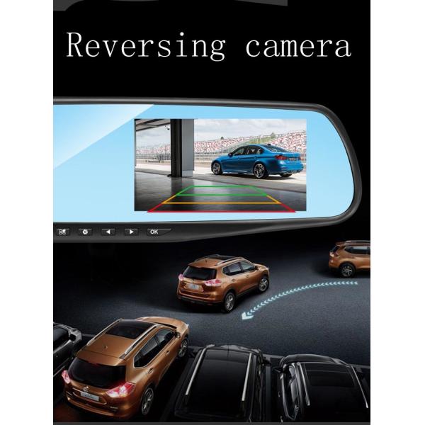 OEM Dual Cameras 2 Channel Blackbox DVR Dash Cam Rearview Mirror Full HD1080p