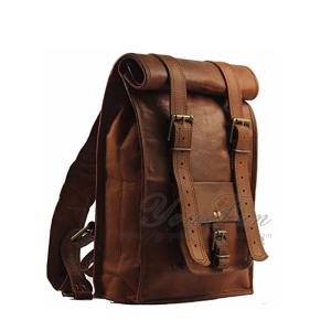 China Mens Vintage Roll On Laptop Backpack leather rucksack on sale