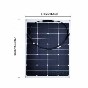 Thin Film ETFE Bendable Solar Panel Semi Flexible 12v 75 Watt water resistant