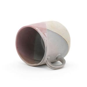 Ceramic 3D Pink and White Mug Ceramic Coffee Milk Mug with 3d reactive glaze