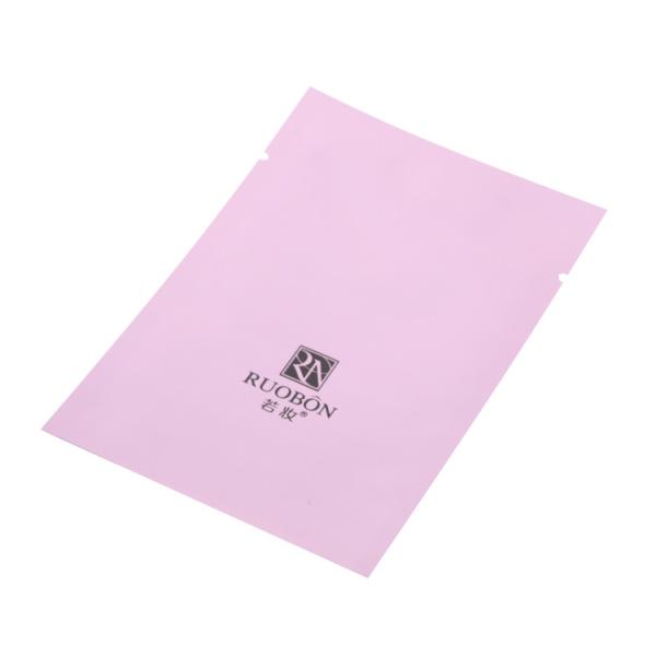 Matte Pure Aluminum Foil Plastic Cosmetic Facial Mask Packaging Three Side Seal Bag / Liquid Flat Pouch With Zipper