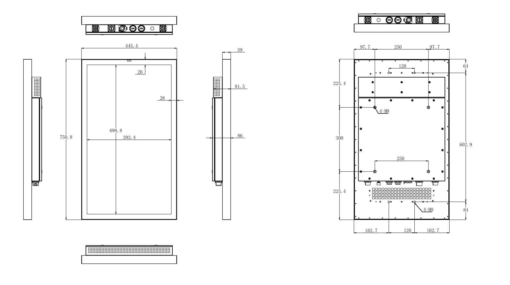 32 Inch 3000cd/m2 High Brightness IP66 Waterproof Outdoor Digital Signage with 178° Viewing Angle and 60Hz Refresh Rate