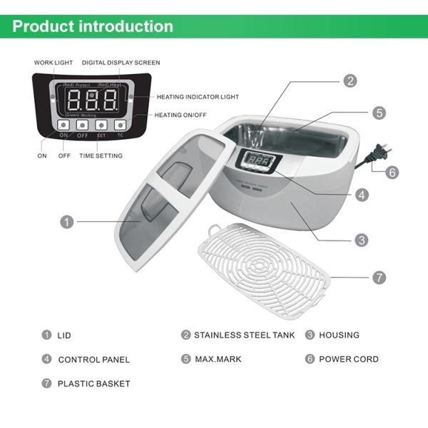 2.5 Liter Ultrasonic Bath Cleaner 40KHz 70W Skymen JP-4820 For Brass Cartridge Cases