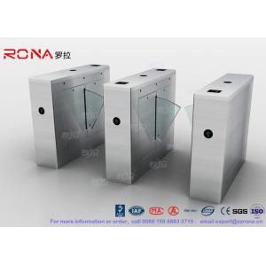Galvanized Steel Flap Barrier Gate , Intelligent Flap Bi - Directional Turnstile