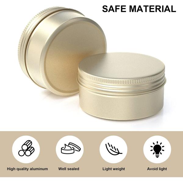 Silver Gold Empty Aluminum Cosmetic Jars Engraving Storage Container
