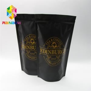 Stand Up Plastic Pouches Packaging Coffee Bag With Zipper And Valve