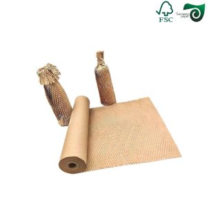 FSC 50gsm White Honeycomb Paper Wrap Eco Friendly Cushioning For E Commerce