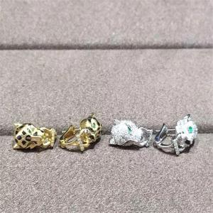 C Cheetah Earrings - showing the charm of courage, naughty or docile .18K gold,