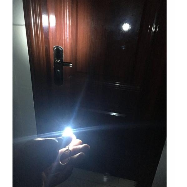 PP Plastic Waterproof Keychain Flashlight 1PC LED Light Source With Elastic Ring