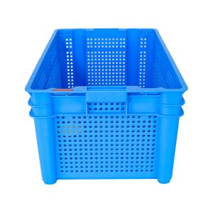 PP 640x415x305mm Fresh Nestable Stacking Vegetable Turnover Mesh Crate for Fresh