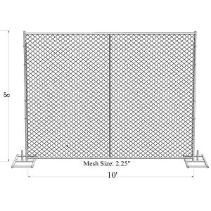 Construction Silver Temporary Chain Link Fence 8ft X 12ft ASTM A392-06