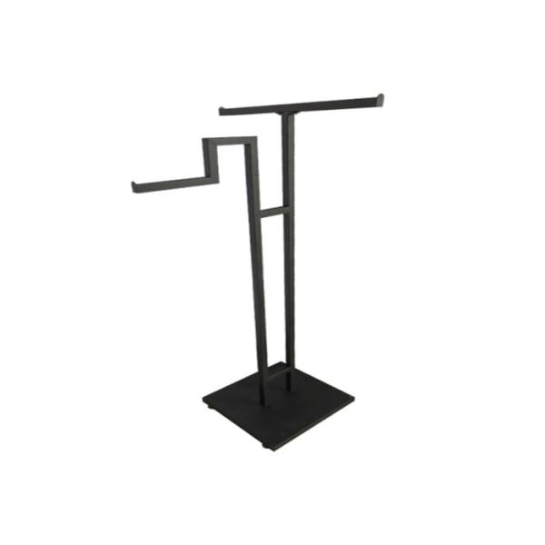 Steel Black Clothing Metal Display Racks And Stands With Two / Three / Four Arms