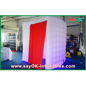 Camber Inflatable Party Photo Booth Windproof With LED Light And Red Curtain