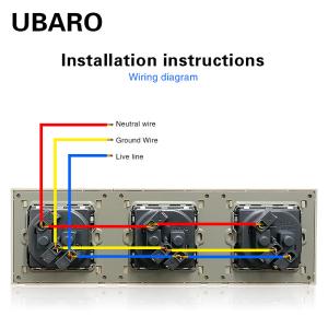 Flush Mount Electrical Wall Socket 3500W 16A Square Wall Plug